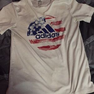 White Adidas Graphic shirt